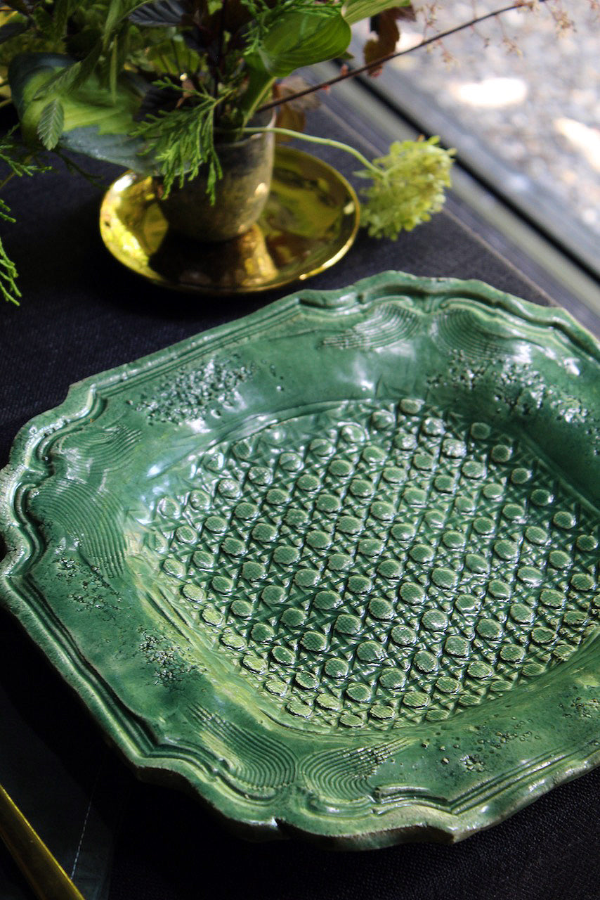 Jadeware Plates | Light Celadon Caning