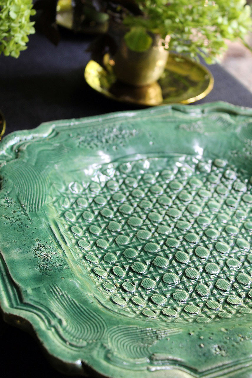 Jadeware Plates | Light Celadon Caning