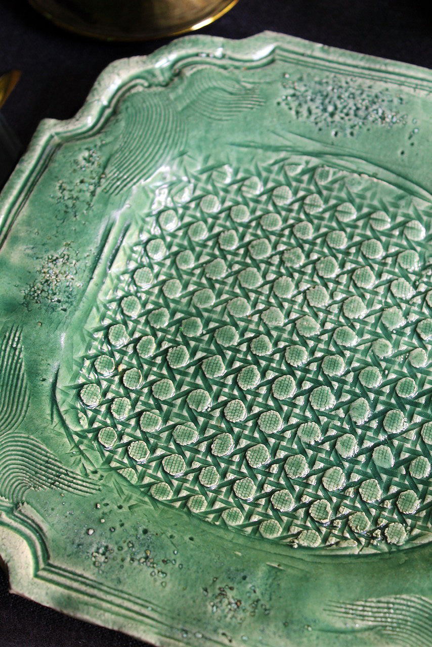 Jadeware Plates | Light Celadon Caning