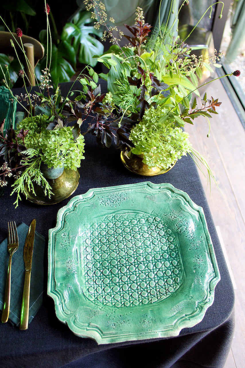 Jadeware Plates | Light Celadon Caning