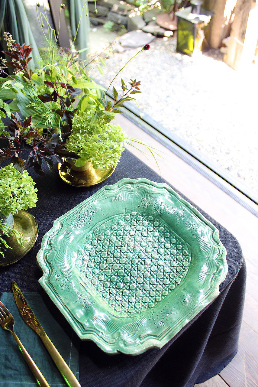 Jadeware Plates | Light Celadon Caning