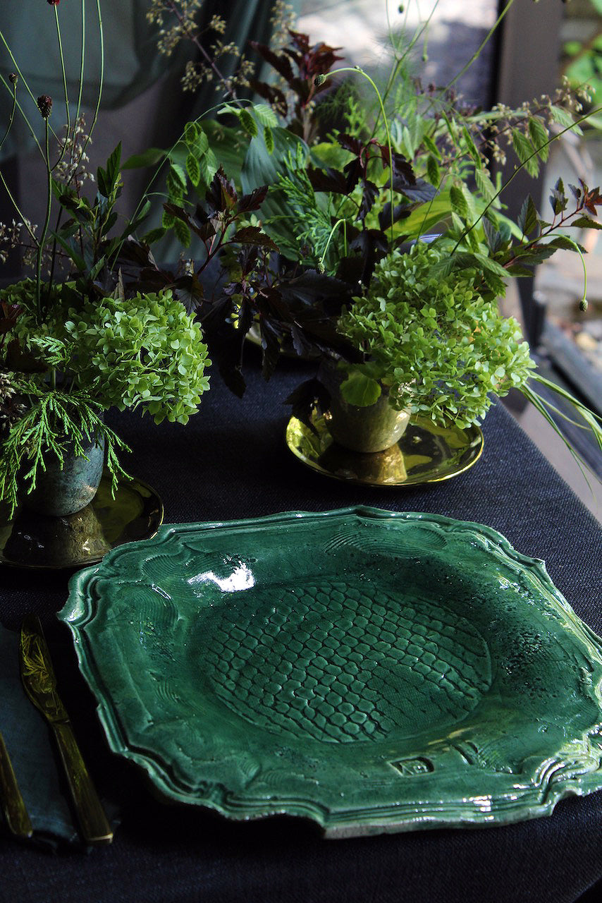 Jadeware Plates | Celadon Fish-scale