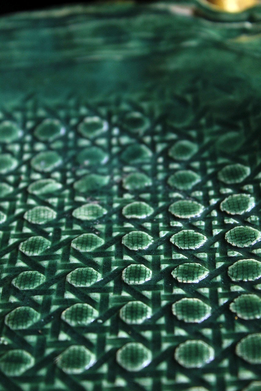 Jadeware Plate | Dark Celadon Caning