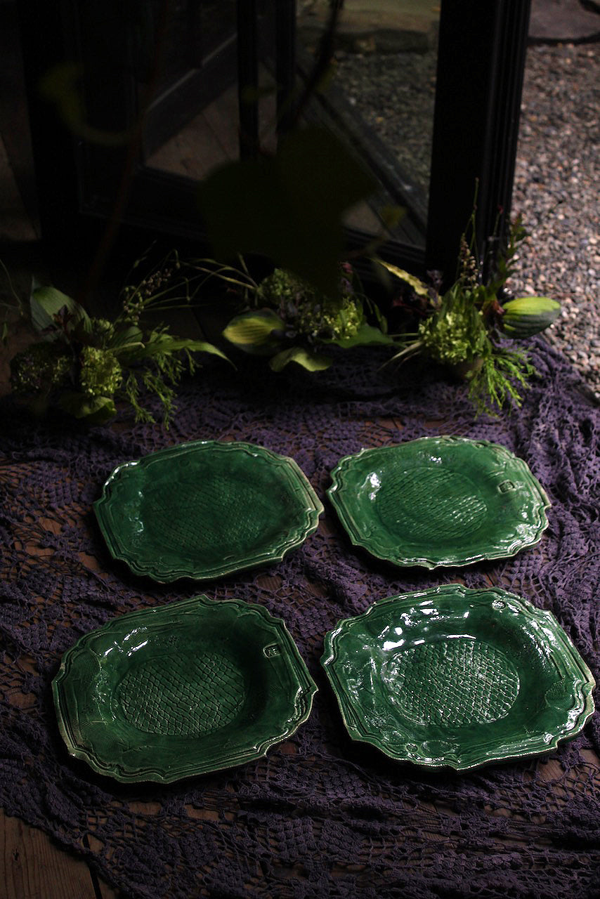Jadeware Plates | Celadon Fish-scale