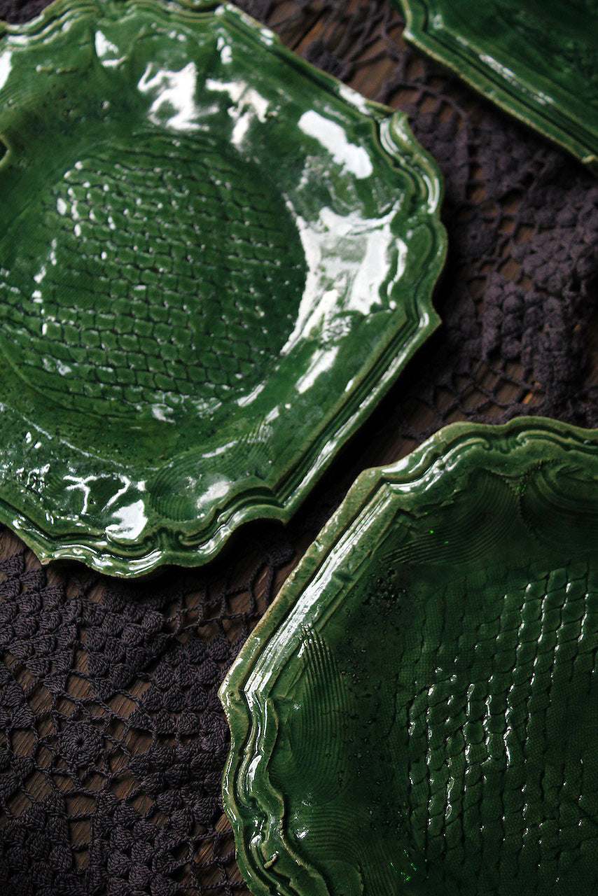 Jadeware Plates | Celadon Fish-scale