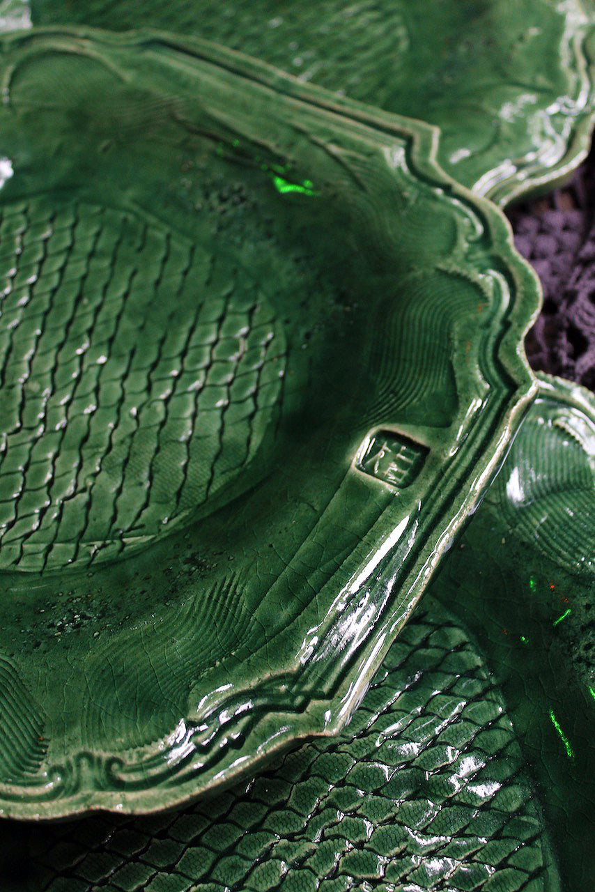 Jadeware Plates | Celadon Fish-scale