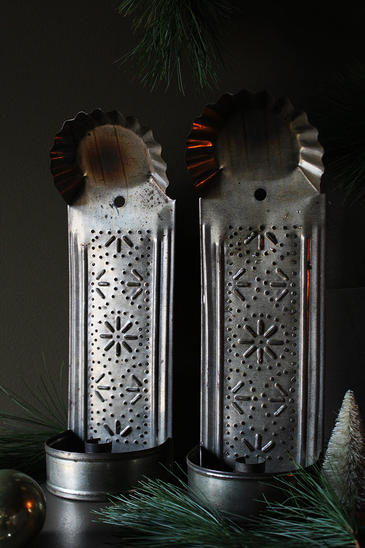 Perforated Tin Sconces