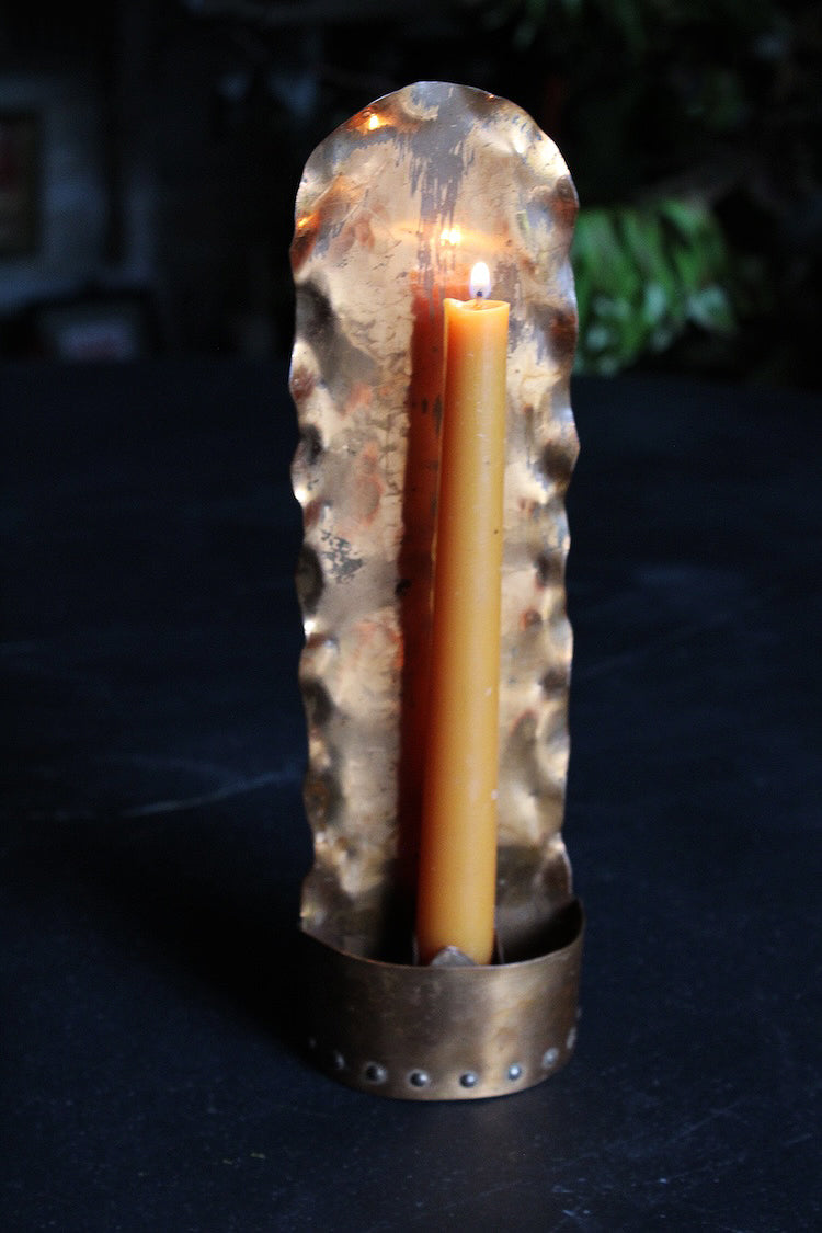 Folk Copper Candle Rest