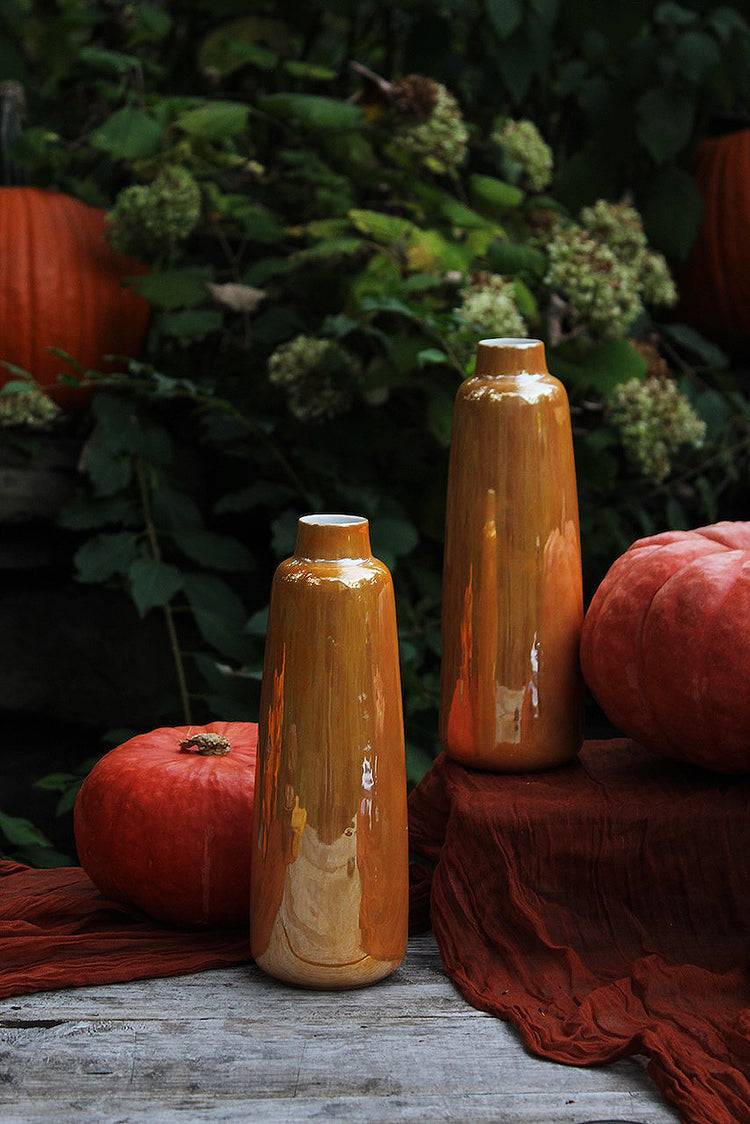 Yellow Lustre Vases